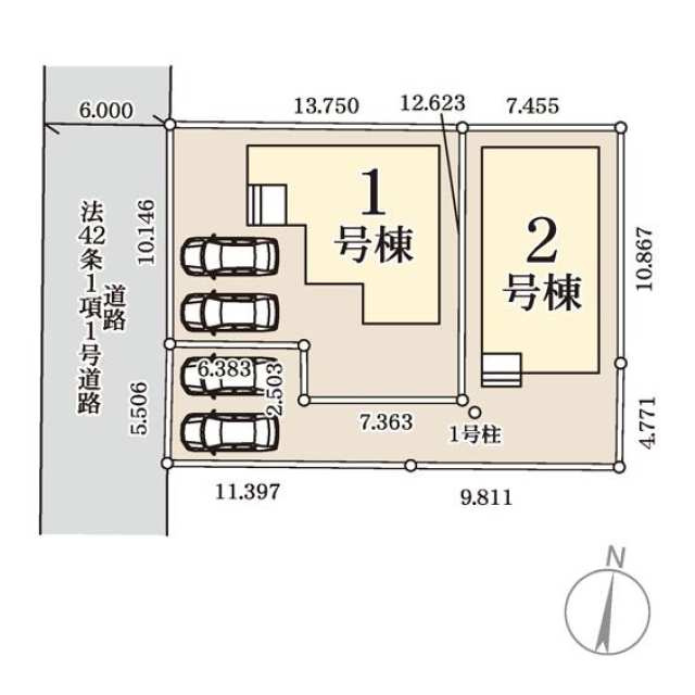 リーブルガーデン宇都宮市今宮第６　新築一戸建ての区画図