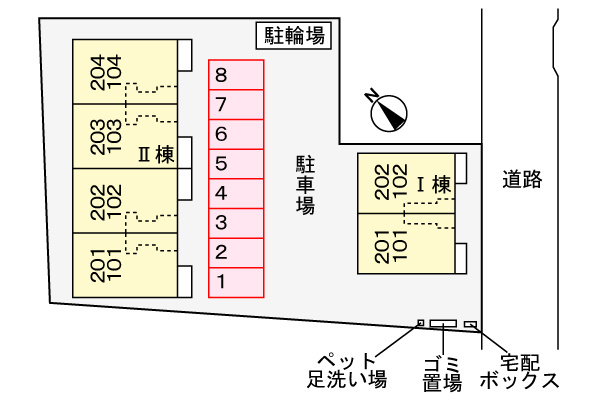 ヤングウッズ柏の葉Ⅰの駐車場