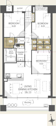 藤和浜寺公園ホームズ駅前通りの間取り
