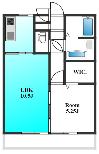 高崎市菅谷町のアパートの間取り