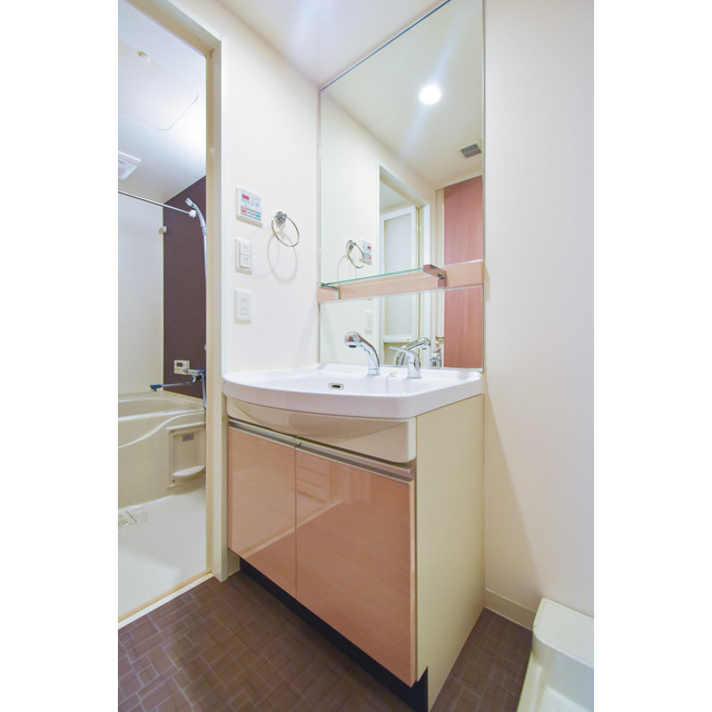 プレサンス堺筋本町駅前の洗面所|忙しい朝には欠かせない洗面所です