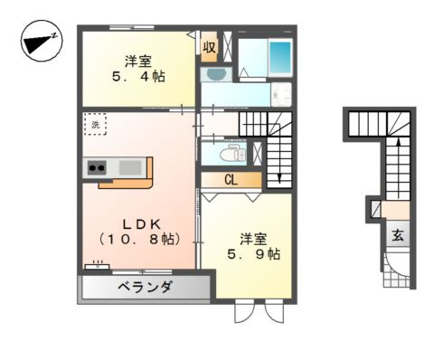 コーラルヴィラ出島Ｂの間取り