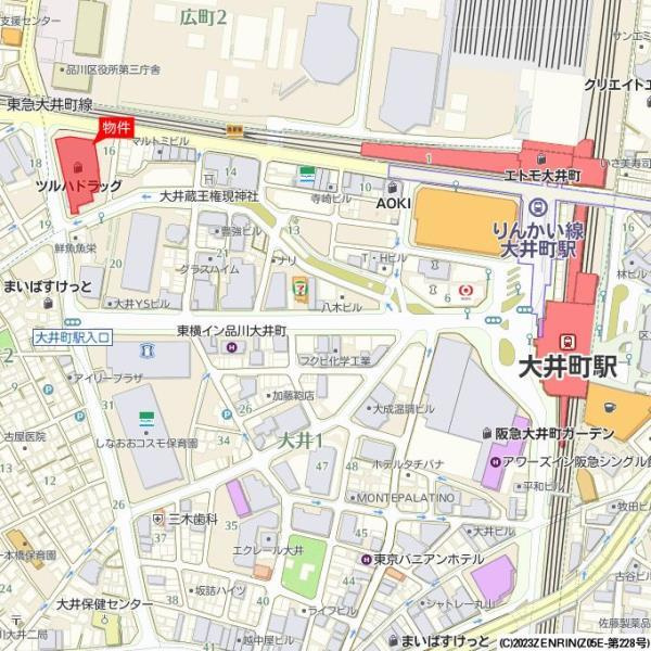 Ｂｒｉｌｌｉａ大井町　ＬＡ　ＶＩＥ　ＥＮ　ＴＯＷＥＲの地図