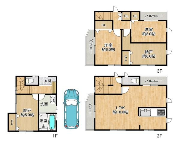 【間取り】 | 明石市中朝霧丘　1号棟新築戸建