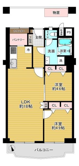 【間取り】 | クローバーハイツ森小路2号棟