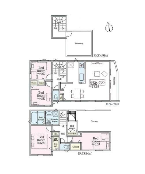 横浜市鶴見区北寺尾７丁目の新築一戸建の間取り
