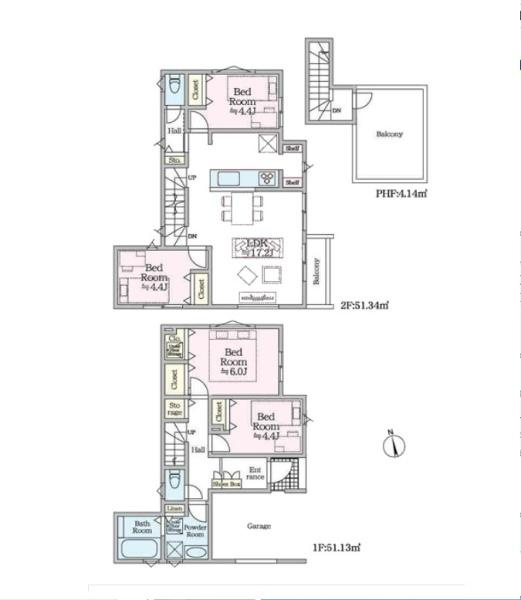 横浜市鶴見区北寺尾７丁目の新築一戸建の間取り
