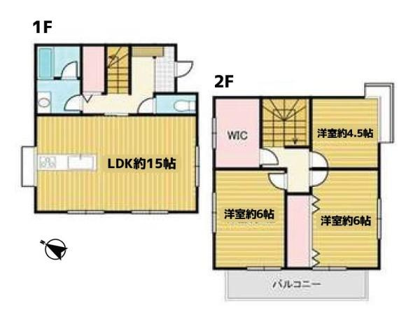 横浜市港南区芹が谷４丁目の中古一戸建の間取り