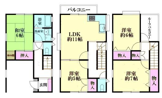川崎市高津区北見方３丁目の中古一戸建の間取り|間取図