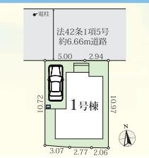 横浜市港南区芹が谷１丁目の新築一戸建の区画図|敷地（26.9坪）、建物面積（24.42坪）