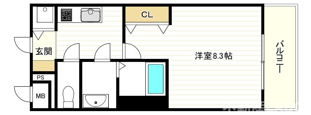 セオリー大阪リバークロスの間取り