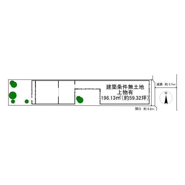 上・竪社南半町 建築条件無 土地の土地図