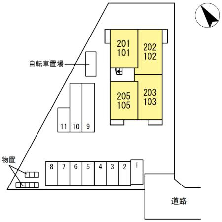 Ｄ－ＲＯＯＭみたけⅡの区画図