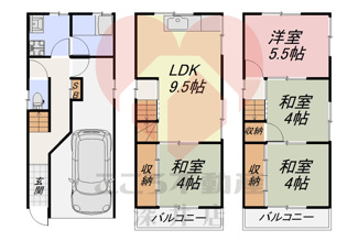 【間取り】 | 東大阪市旭町戸建