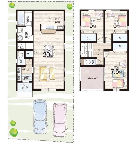 神戸市垂水区上高丸　第1期　新築一戸建ての間取り|1号地