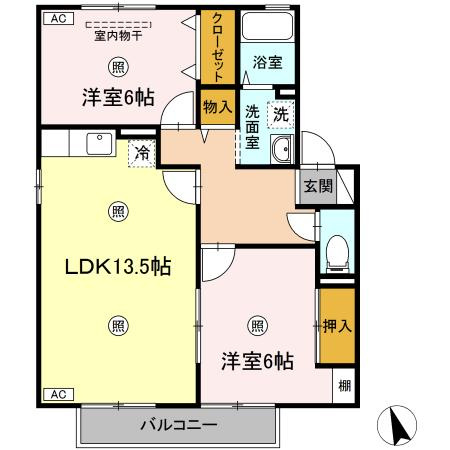 コンフォールコート　A棟の間取り