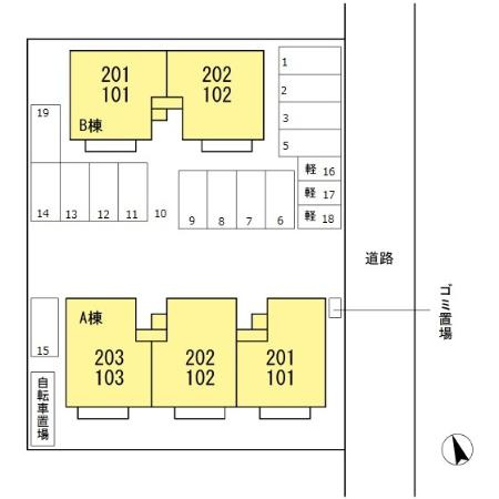 コンフォールコート　A棟の区画図