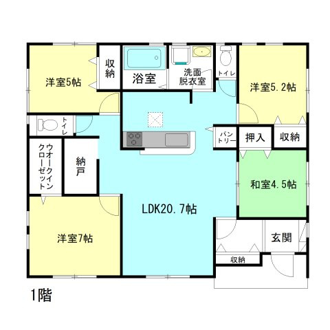 【間取り】 | リーブルガーデン.S前橋市小坂子町ー① | 南西向き角地に面した「平屋」住宅です！