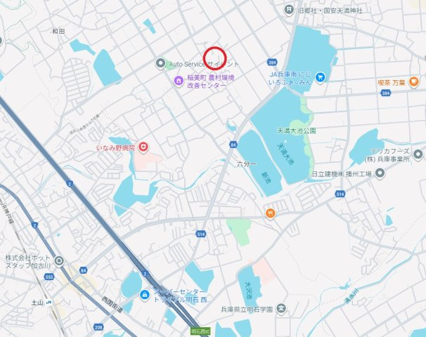 加古郡稲美町六分一　　中古戸建の地図