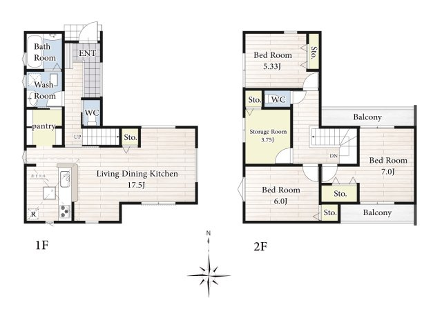 【間取り】 | 陽の光をたっぷりと浴びながら気持ち良く生活が出来ます。夢のマイホーム、夢ではなく実現出来ます！見学・ご相談等、お気軽にご連絡下さい。