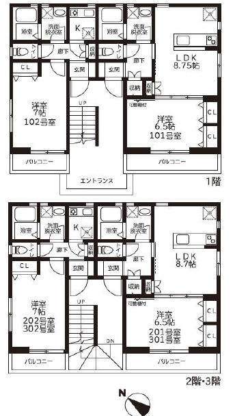 神戸市長田区収益アパート　KARIN新長田フロントの間取り