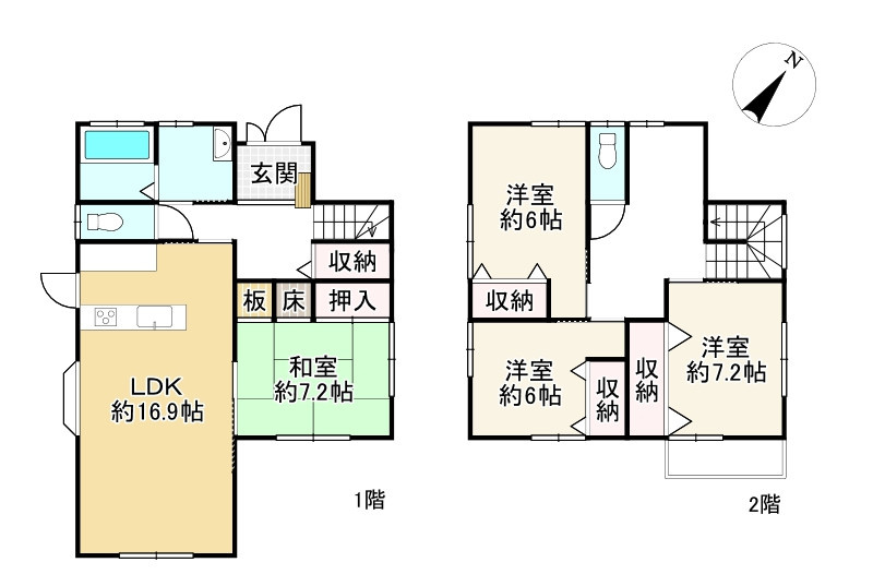 近江八幡市末広町　中古戸建の間取り