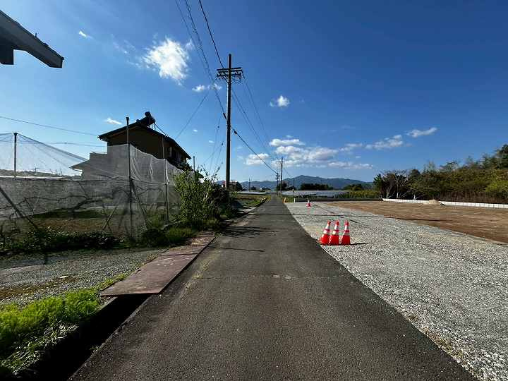 分譲地　石巻平野町中野田73番2外　区画①の前面道路含む現地写真
