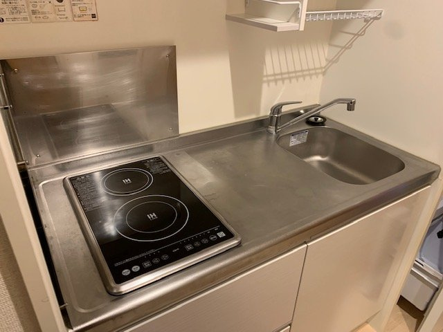 シングルレバー設置　シンク広めです♪