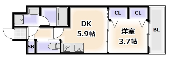 【間取り】 | プレジオ難波