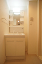 スペースが確保できる洗面所です