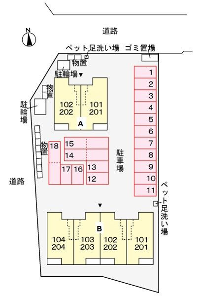 アンドロイ　アンソレイユ　Ｂの駐車場