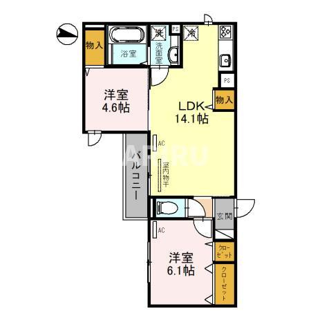 Clashist中宮Northの間取り