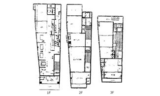 【間取り】 | 大竹市新町１丁目（大竹駅徒歩3分）【店舗付住宅】 | 店舗付き住宅☆３階建て☆１階店舗☆２階2LDK☆３階３室☆6LDK☆