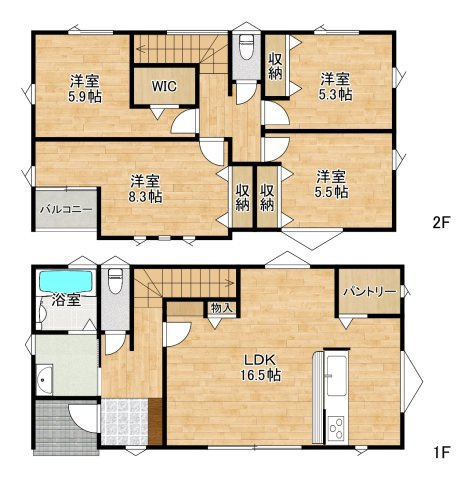 テイラーハウス利府町加瀬字十三本塚の間取り