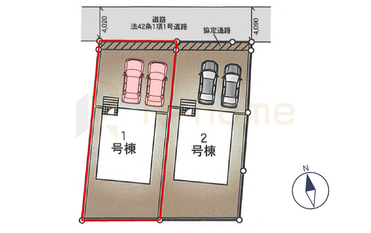 常総市水海道天満町第3　新築戸建て　1号棟の区画図|大きなお買い物だからこそ、メリット・デメリットを伝えさせて頂きます。
R-homeにお任せください♪