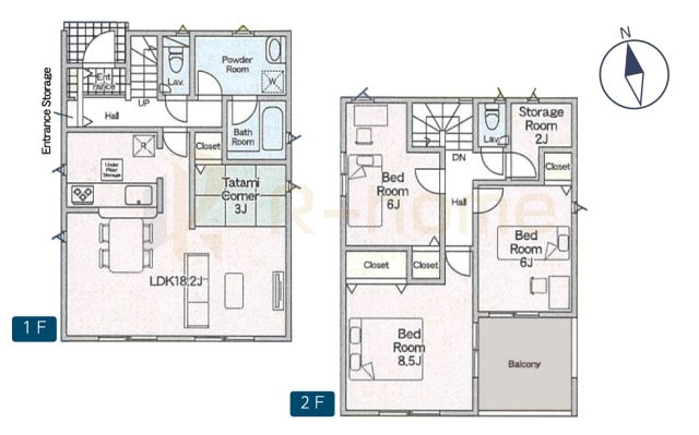 常総市水海道天満町第3　新築戸建て　1号棟の間取り|3LDK＋畳コーナー＋ストレージルーム、土地面積189.86m2、建物面積98.81m2