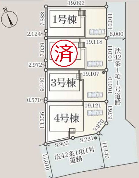 ひたちなか市平磯遠原町第2　新築戸建　3号棟の区画図