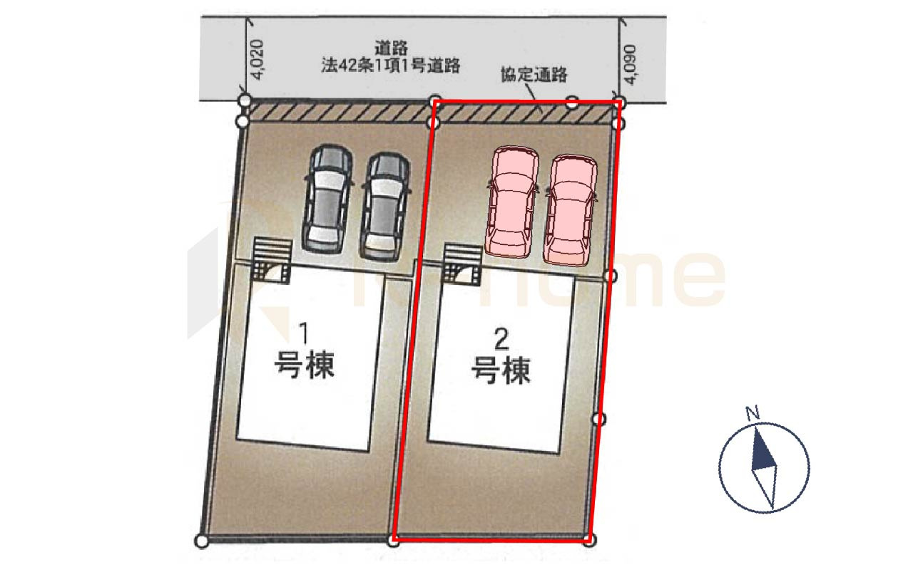 常総市水海道天満町第3　新築戸建て　2号棟の区画図|大きなお買い物だからこそ、メリット・デメリットを伝えさせて頂きます。
R-homeにお任せください♪
