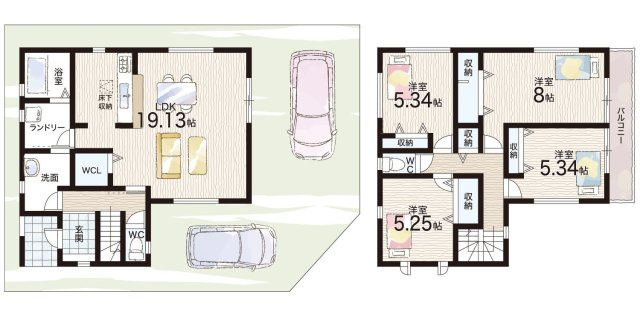 大阪市平野区加美東　第6期　新築一戸建ての間取り