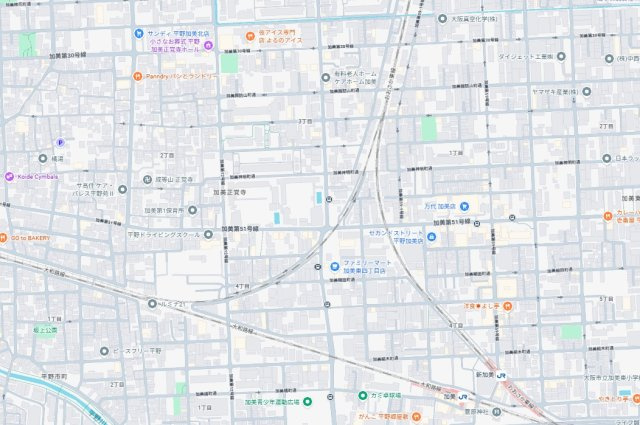 大阪市平野区加美東　第6期　新築一戸建ての地図