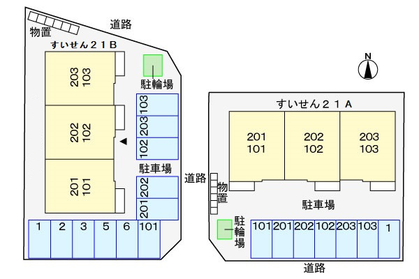 すいせん２１　Ｂの区画図
