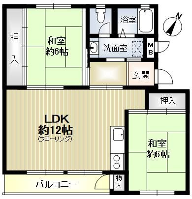 渦ヶ森コーポ12号館の間取り