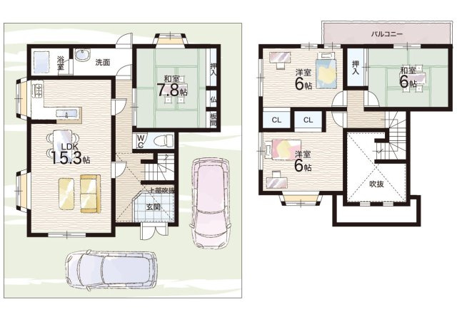 大津市黒津　中古一戸建ての間取り