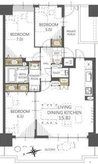 【間取り】 | 【上質リノベ】ダイアパレスリバーコート古市 | ※
間取図では分からない広さや明るさ，
資料には記載されていない情報があります。
ぜひ、現地を見られる事をお勧めいたします！