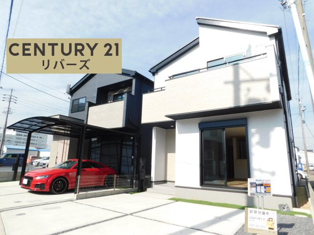 名古屋市西区野南町の新築一戸建の外観|☆残り１棟☆　　新価格！！いつでもご案内出来ます♪（お問合せ当日、平日、水曜、夜間もＯＫ）　　駐車並列２台ＯＫ！　東南角地、陽当たり良好♪　収納豊富なプラン♪