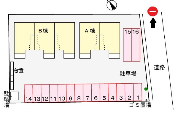 柏崎市新田畑のアパートの区画図