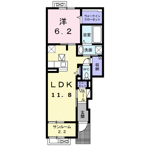セゾン　ド　フォレⅡの間取り