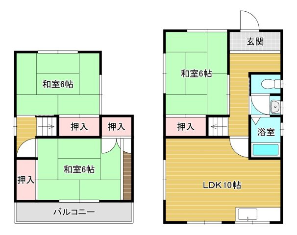北貴望ヶ丘貸家の間取り