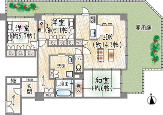 【間取り】 | セントラルパレス東豊中 | 間取