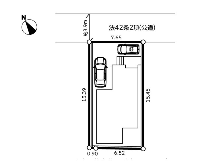 横浜市神奈川区三ツ沢東町　新築戸建【仲介手数料無料】カースペース2台の区画図